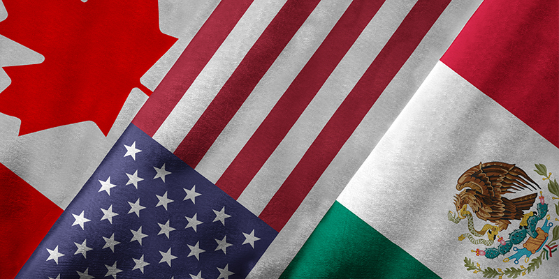 U.S. Canada Mexico flags