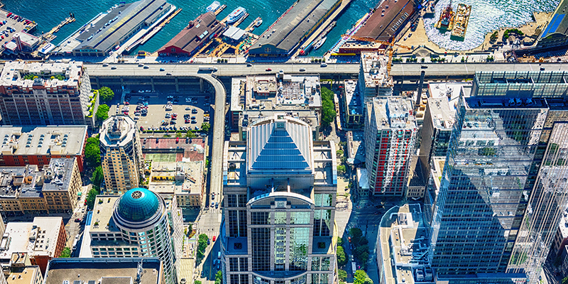 Downtown Seattle aerial view